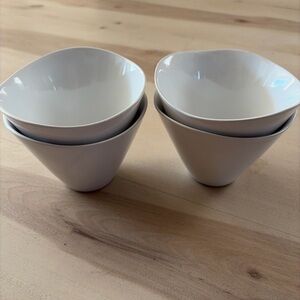 CB2 set of 4 bowls 4.5 inch white ceramic